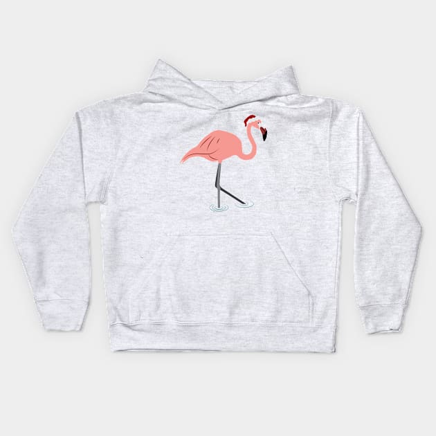 Christmas Flamingo Kids Hoodie by Rvgill22